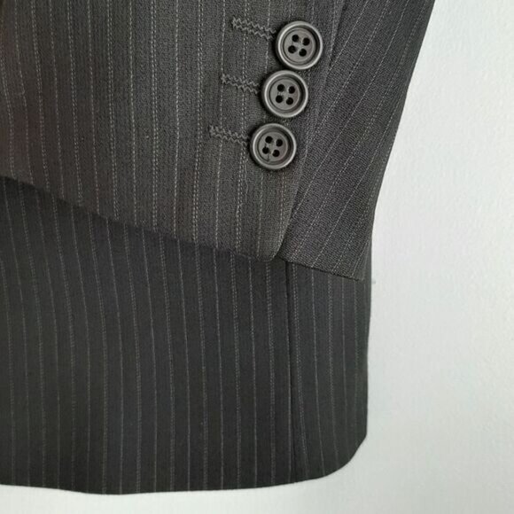 CALVIN KLEIN Italy Wool Blend Blazer Jacket Pin-Stripe Black Men's Sz 40 S - Picture 6 of 14